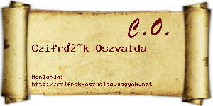 Czifrák Oszvalda névjegykártya